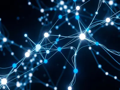 Depiction of a neural network made of points of light