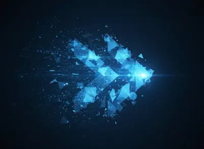 Abstract image of technological innovation in blue