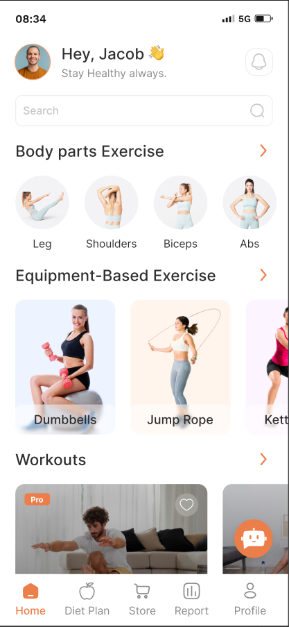 Fitness Mobile App Screenshot 2