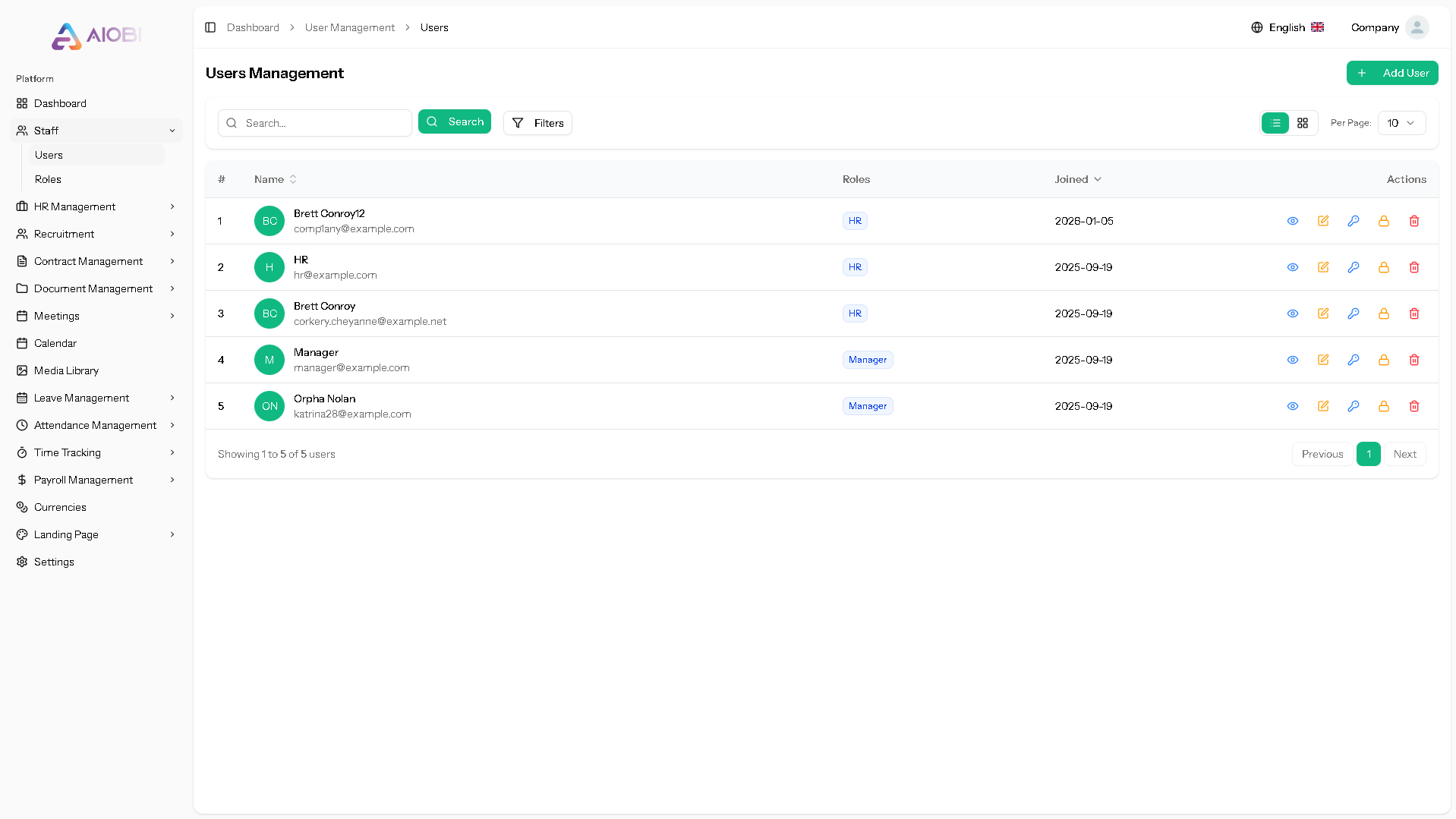 HR Management System Screenshot 3