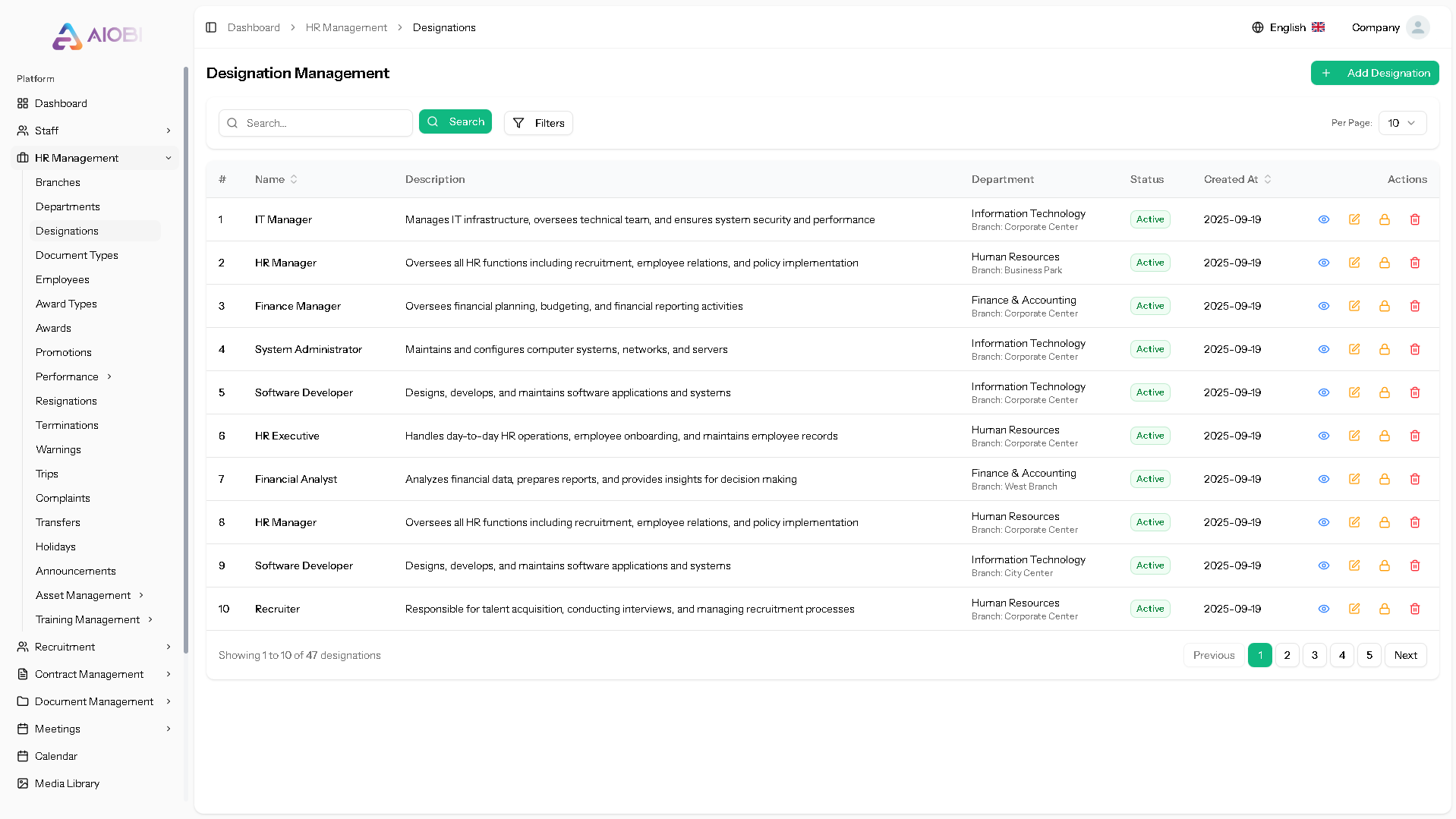 HR Management System Screenshot 7
