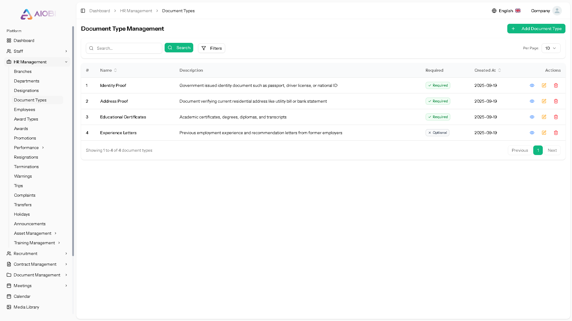 HR Management System Screenshot 8