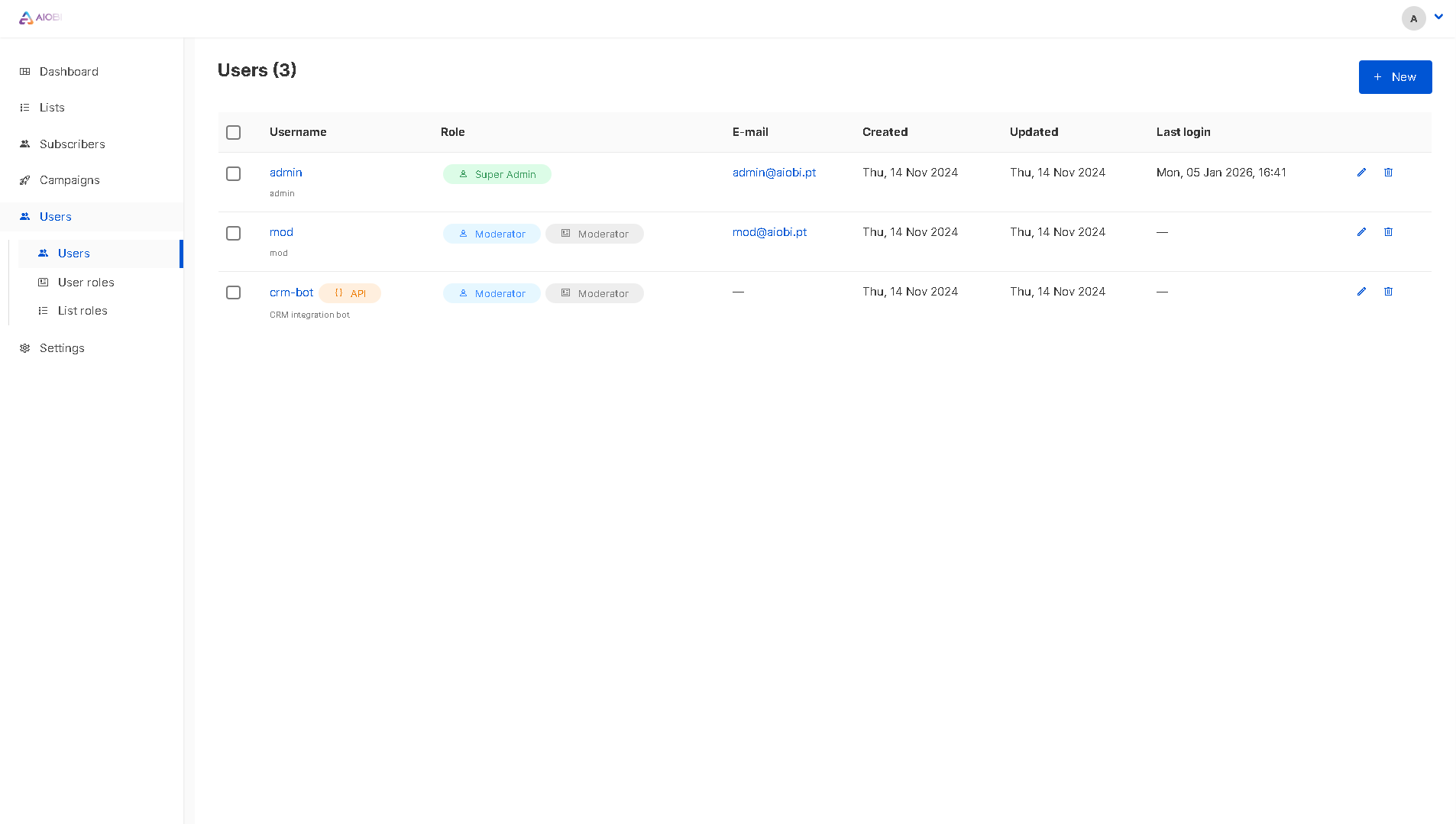 Gestão de Newsletter Screenshot 10