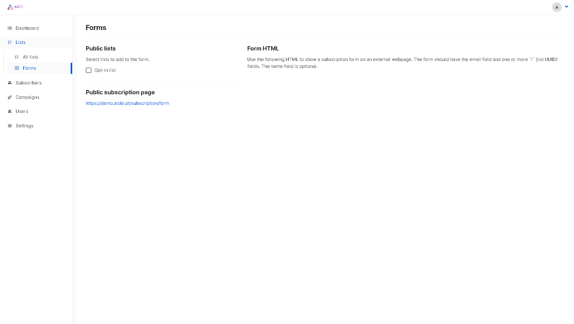 Gestão de Newsletter Screenshot 3