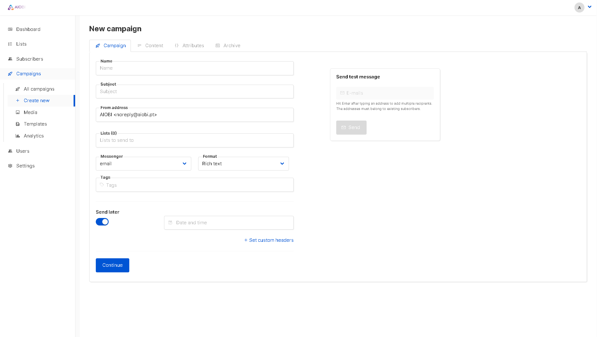 Gestão de Newsletter Screenshot 6