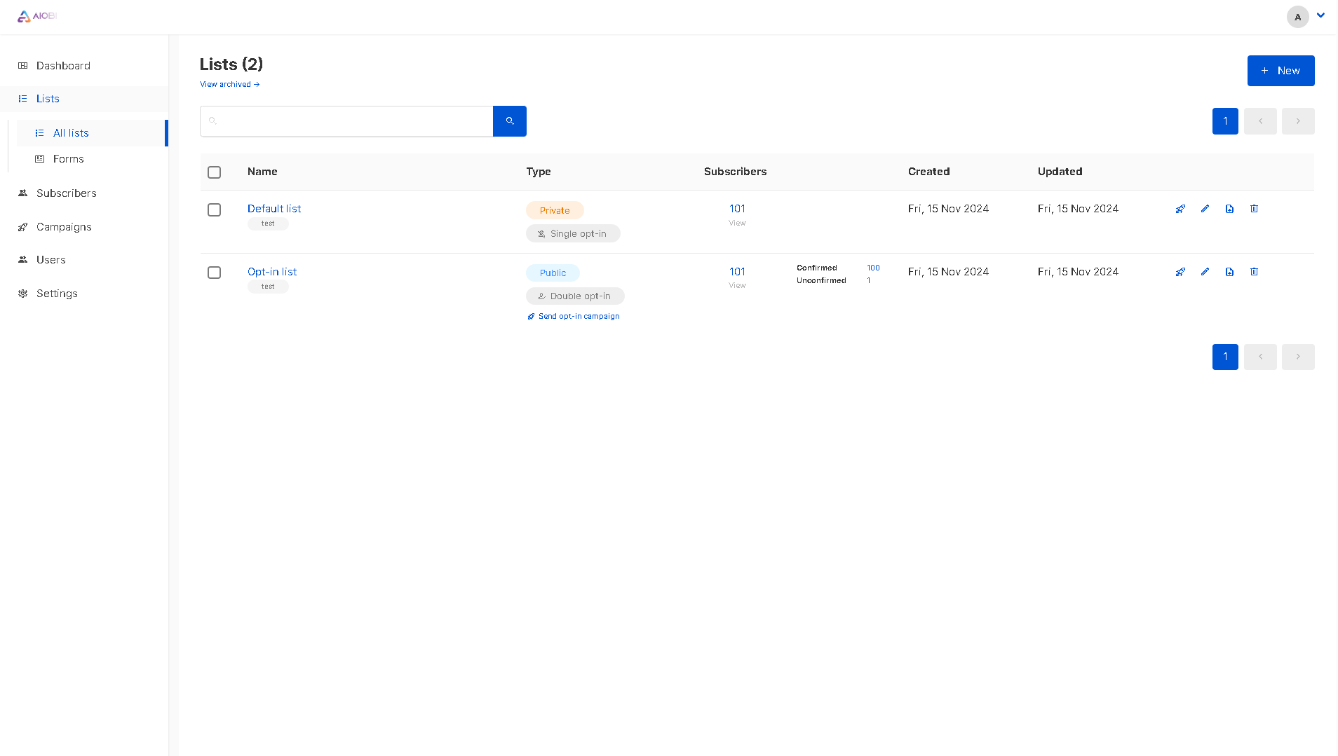 Newsletter Management Screenshot 2